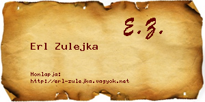 Erl Zulejka névjegykártya